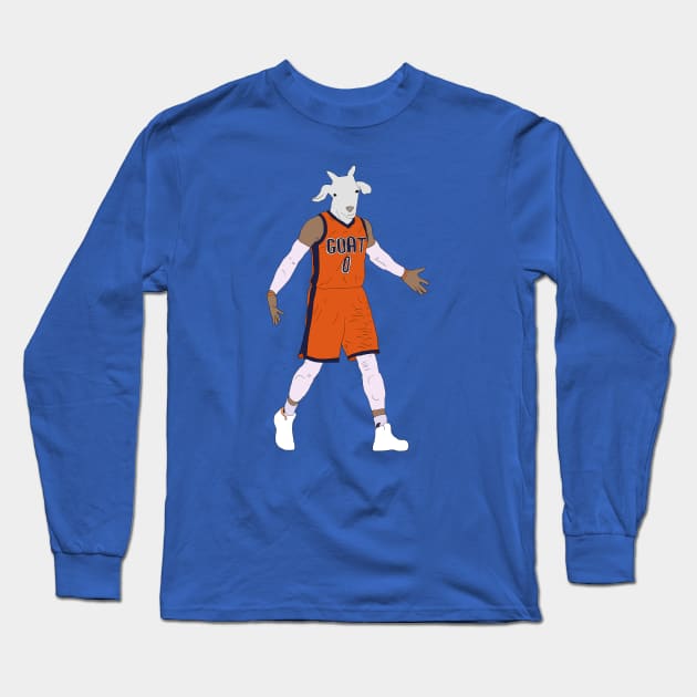 Russell Westbrook, The GOAT Long Sleeve T-Shirt by rattraptees